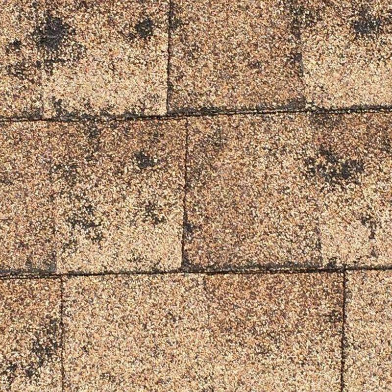 Asphalt shingles with hail damage close-up view Asphalt shingles with hail damage close-up view