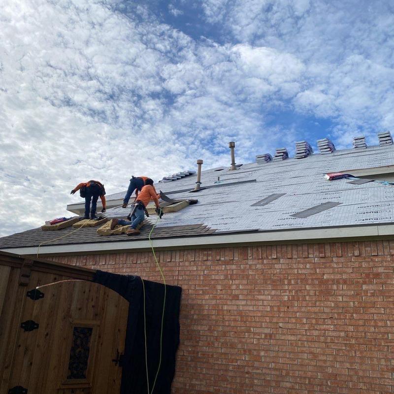 GAF Timberline shingles installation on residential roof GAF Timberline shingles installation on residential roof
