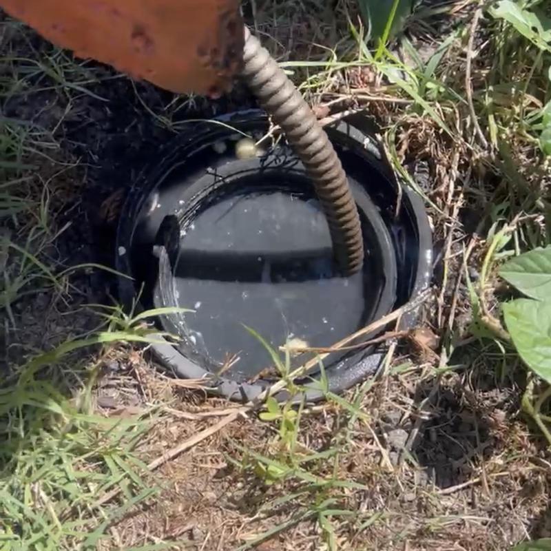 4-inch main drain cleanout with plumbing snake 4-inch main drain cleanout with plumbing snake