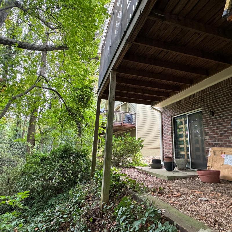 6x6 structural support post under porch deck
