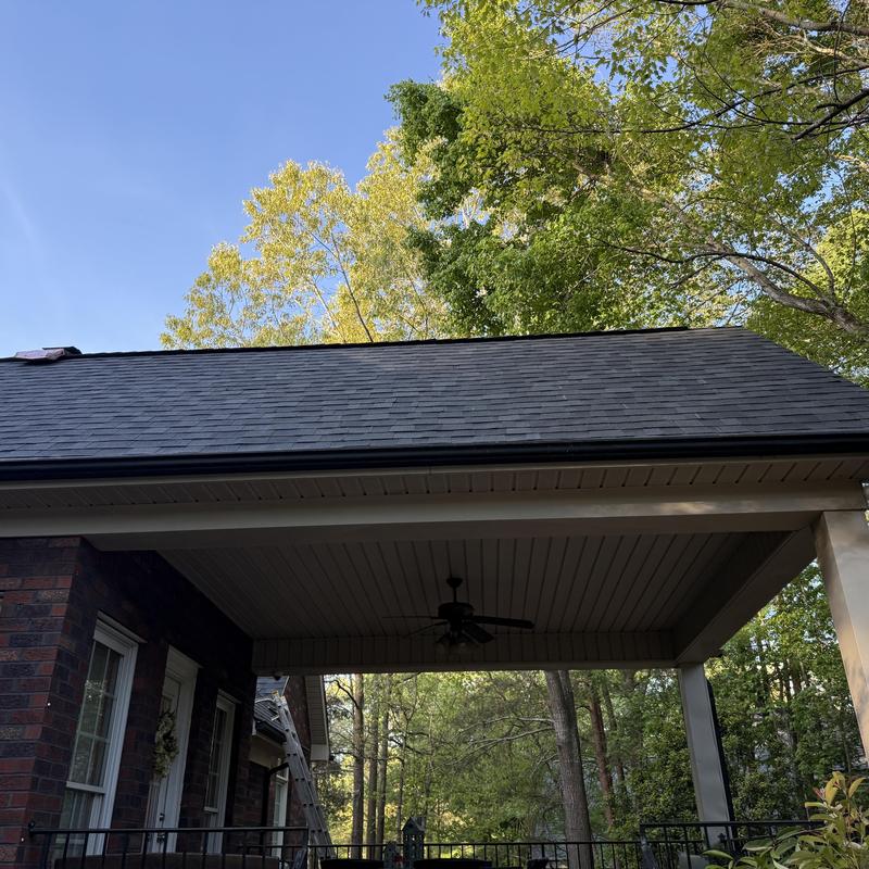 Owens Corning asphalt shingle roof on porch cover Owens Corning asphalt shingle roof on porch cover