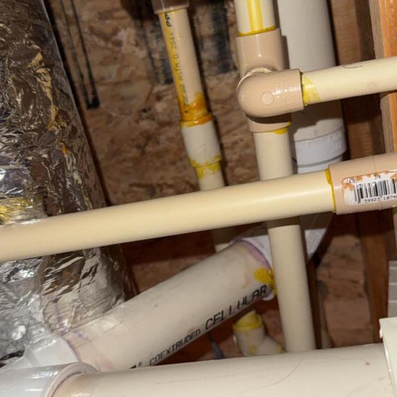 PVC pipe piping with new T joint and fittings