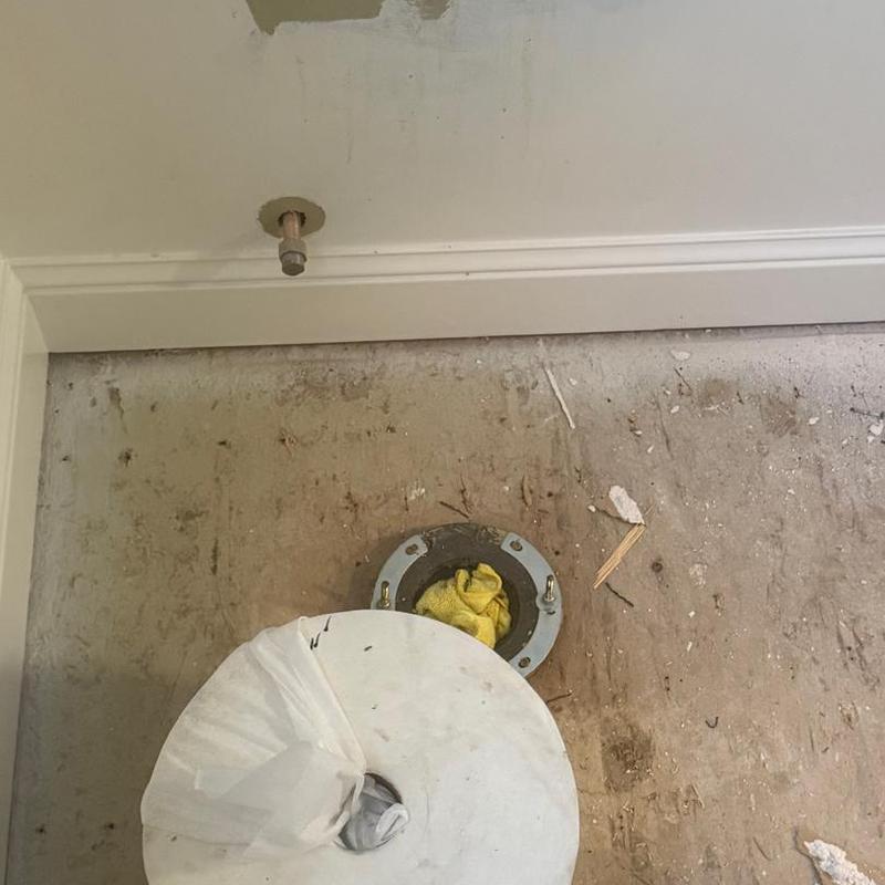 Toilet flange and water supply during bathroom remodel
