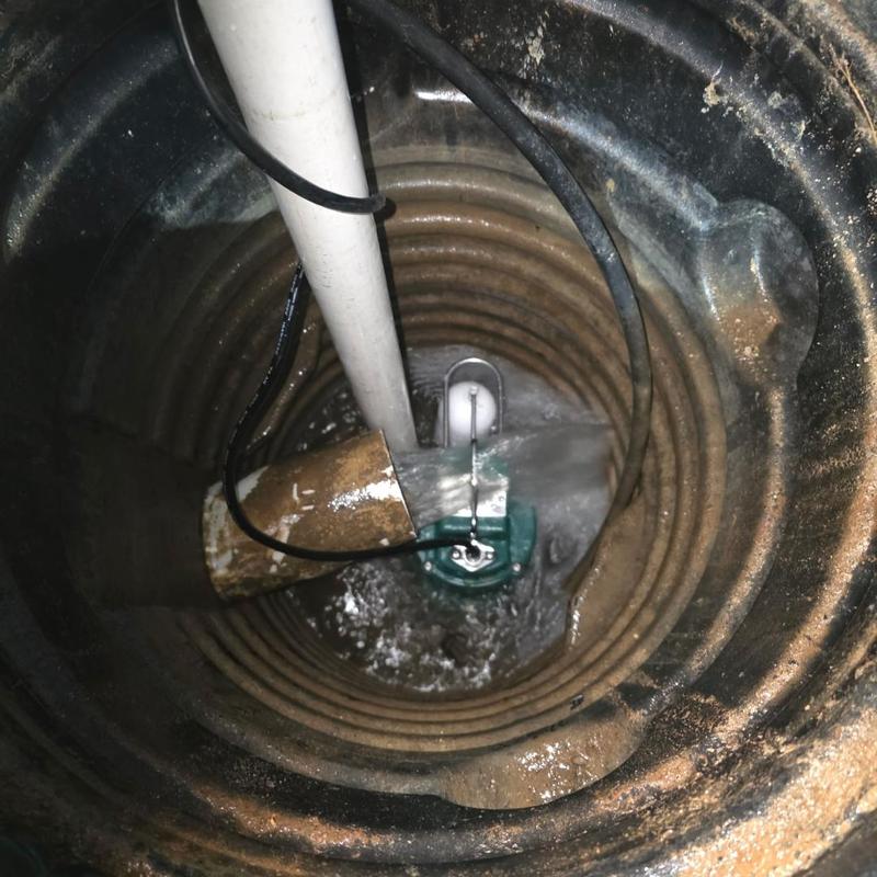 Zoeller 13 HP sump pump installation in pit