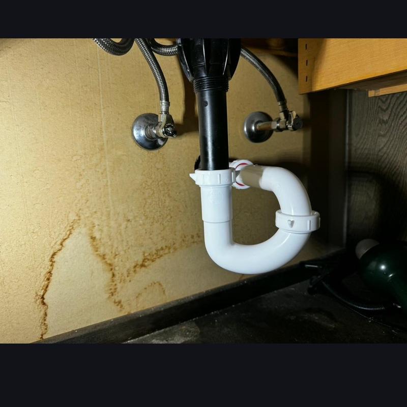 Bathroom sink P-trap and compression angle stops installation