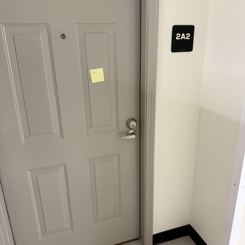 Apartment door lock in assisted living center