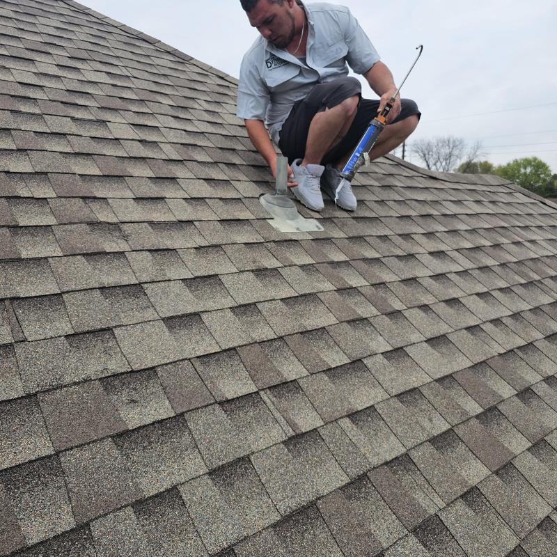 Roof vent sealing on asphalt shingle roof
