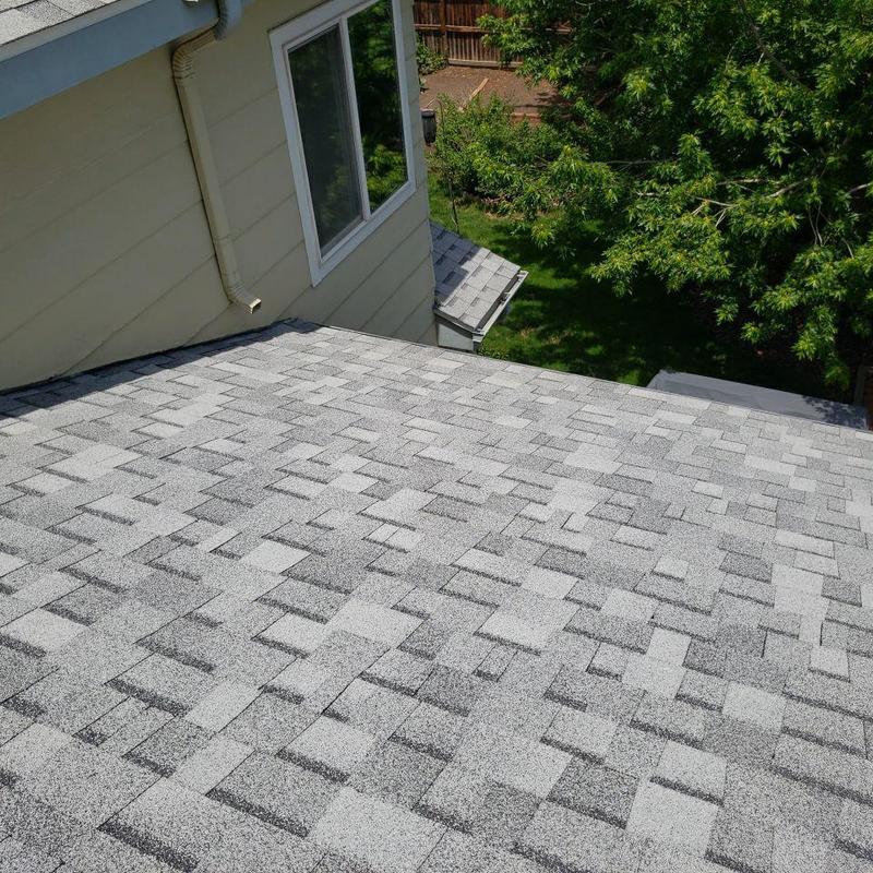 Asphalt shingle roof with no hail damage visible