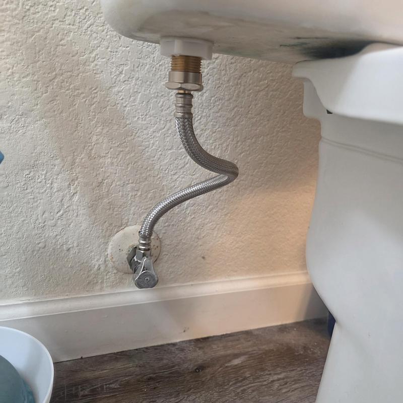 Toilet supply line and shutoff valve installation