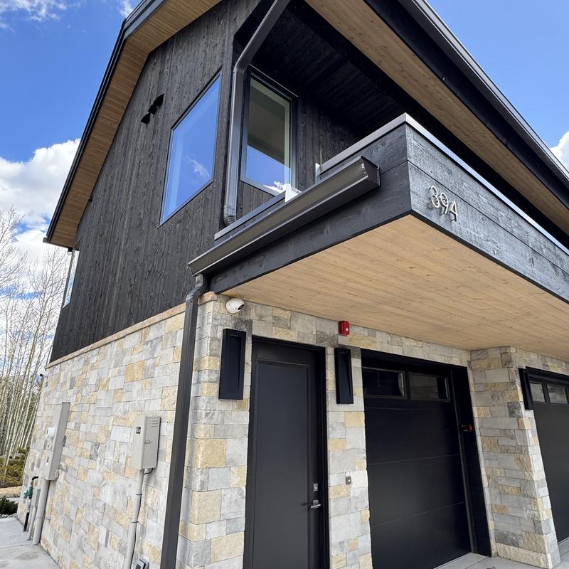 6 inch seamless gutters with heat tape on home exterior