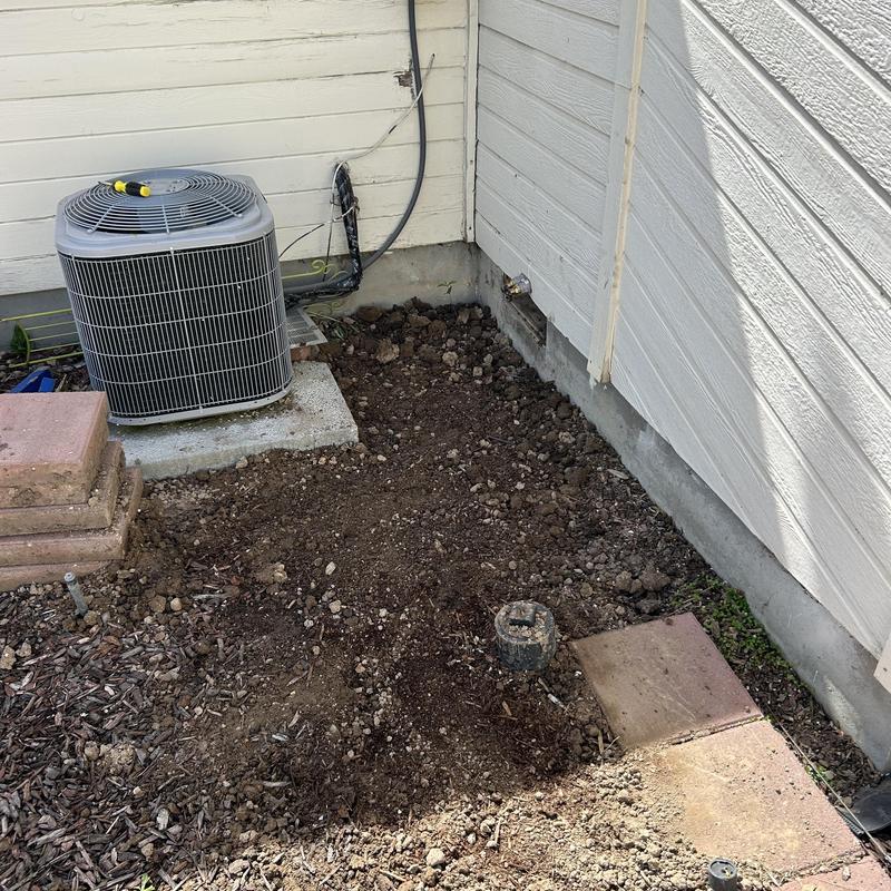 Water meter excavation and service line installation site