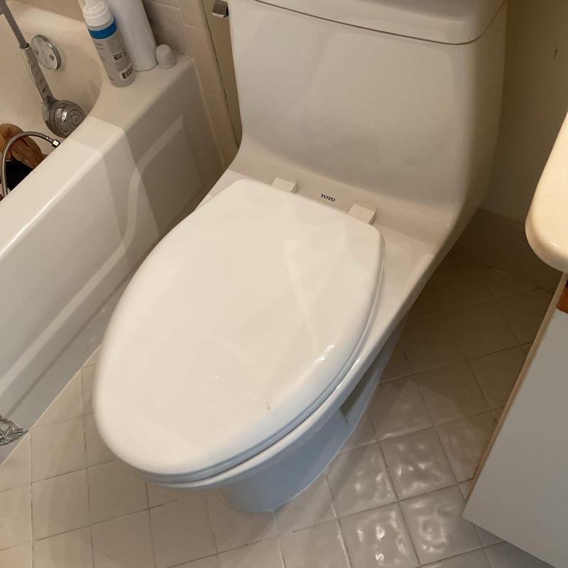 Toto Ultra Max toilet installation in bathroom corner