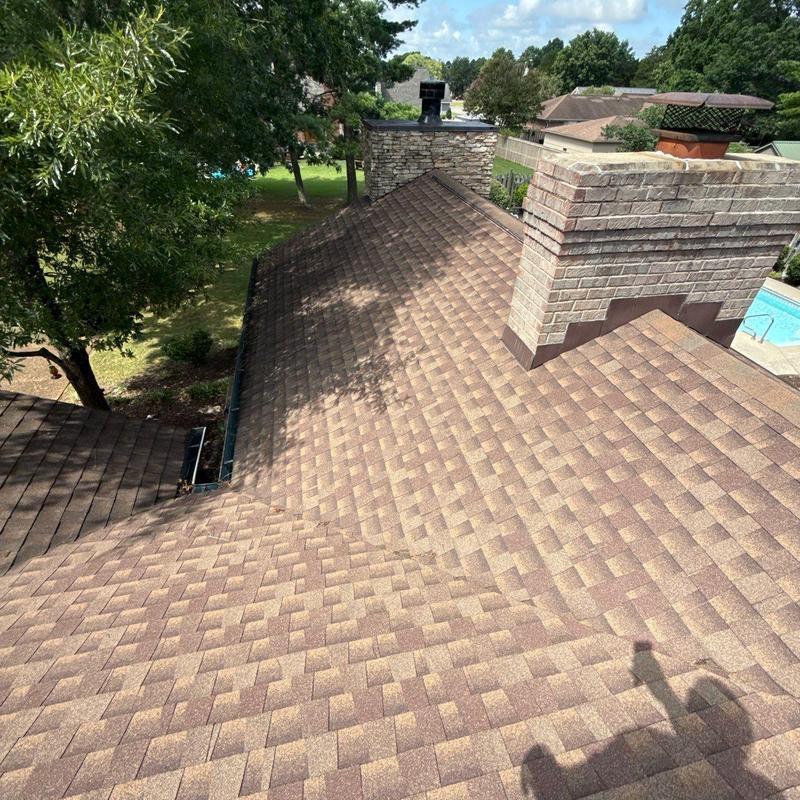 Asphalt roof shingles with hail damage inspection