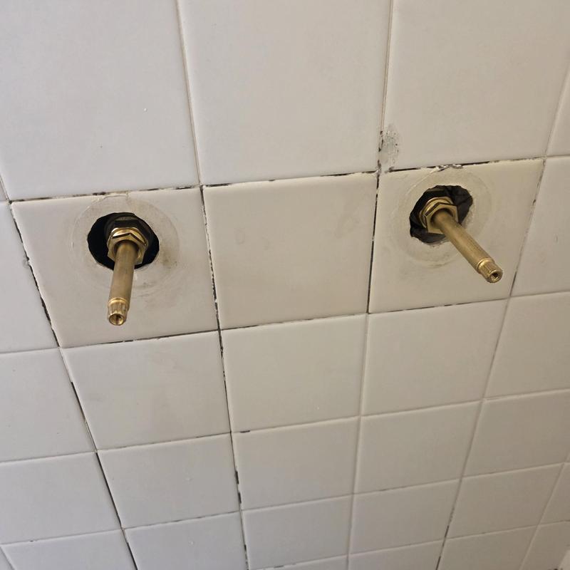 Shower stems installed in tiled wall, Queen Creek AZ