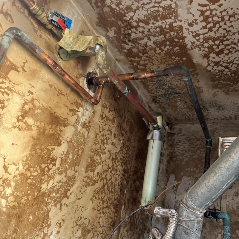 Cold water line copper piping repair in multi-unit building