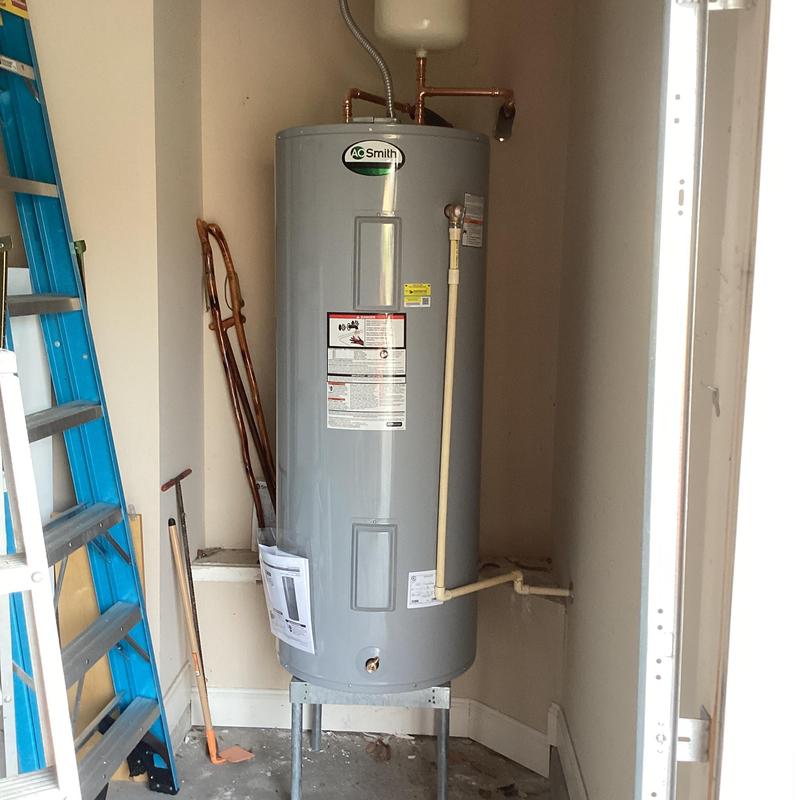 A.O. Smith 80 gal electric water heater installation