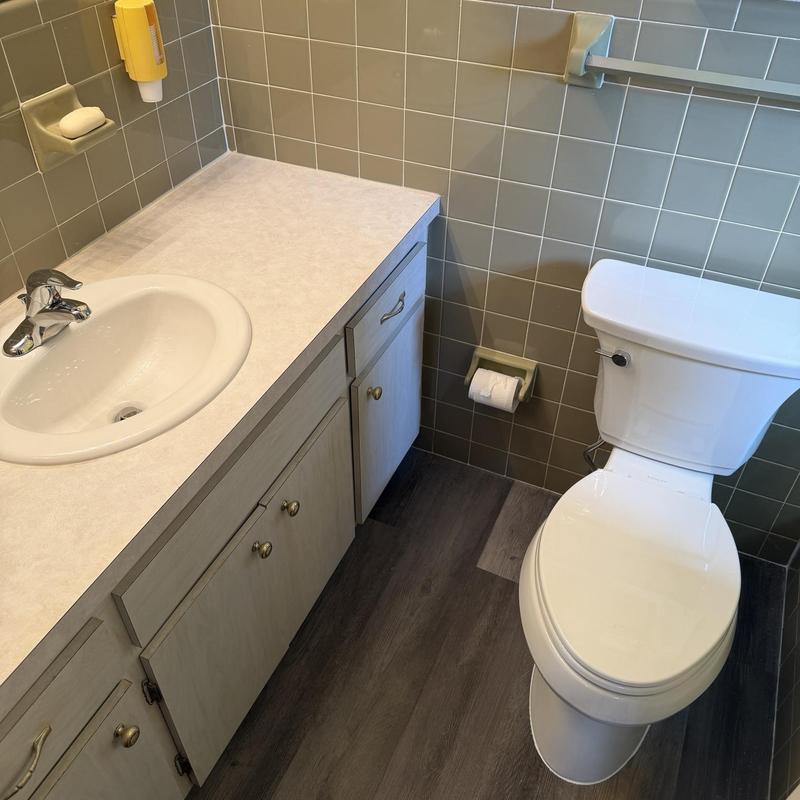 Kohler toilet and sink with Moen faucet installation