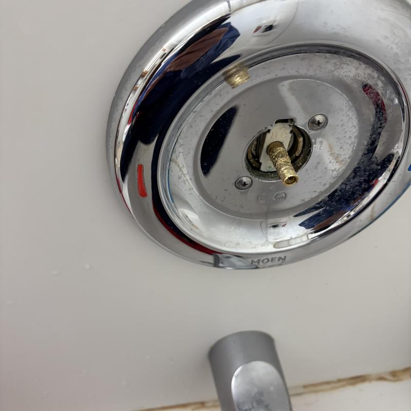 Moen shower handle removed for cartridge replacement Moen shower handle removed for cartridge replacement