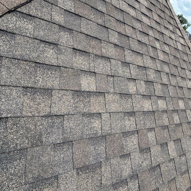 Asphalt shingle roof with hail damage in Franklin TN