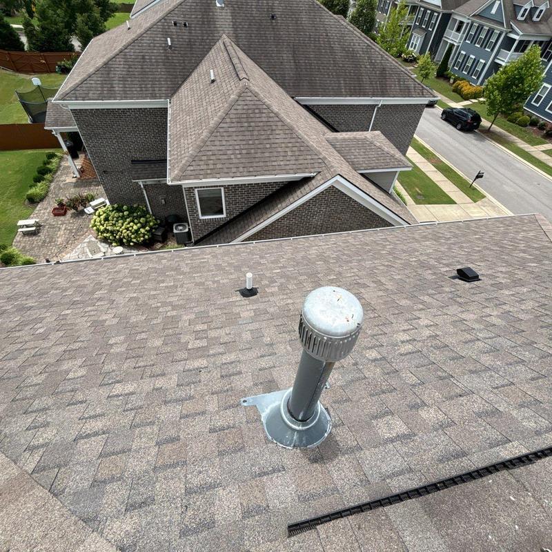 Roof shingles hail damage inspection and vent pipe