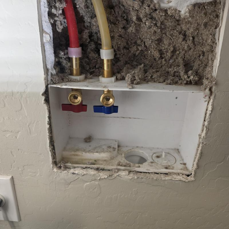 Washer box valve replacement with hot and cold lines