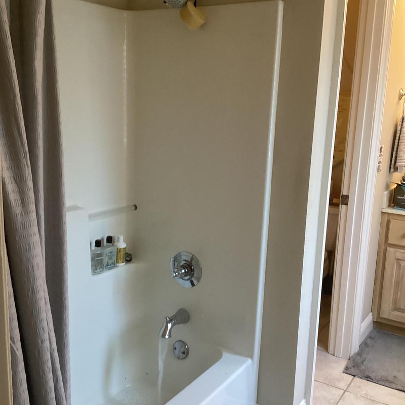 Tub spout and shower valve piping with new shower head