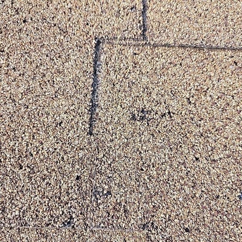 Class 4 IR shingle roofing close-up with markings