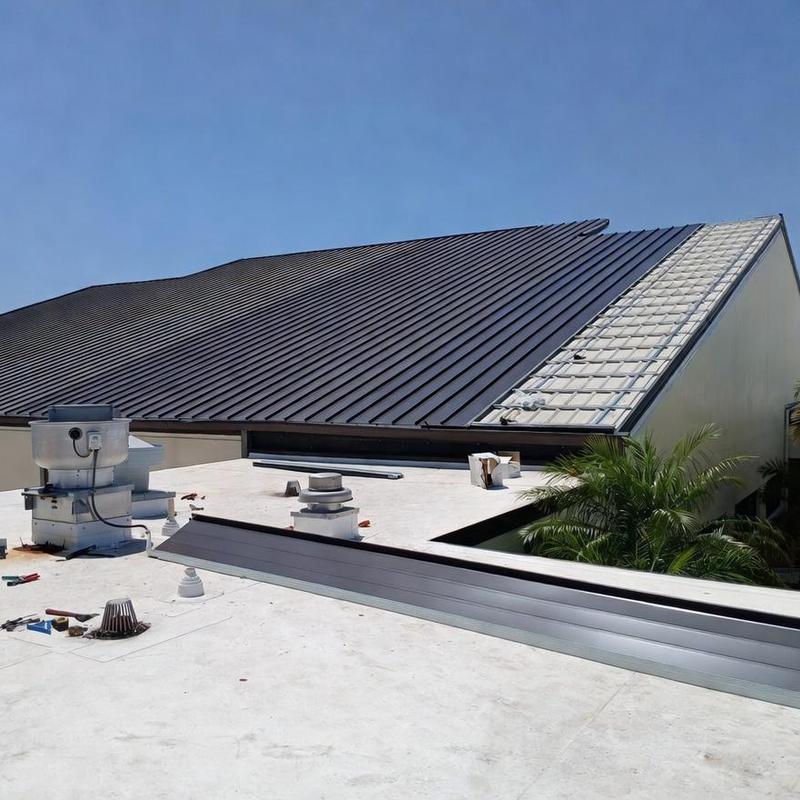 Kynar metal roof installation at community center
