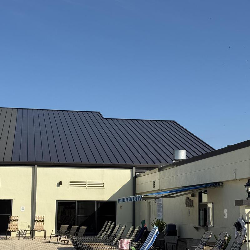 Kynar metal roof with TPO membrane at community center