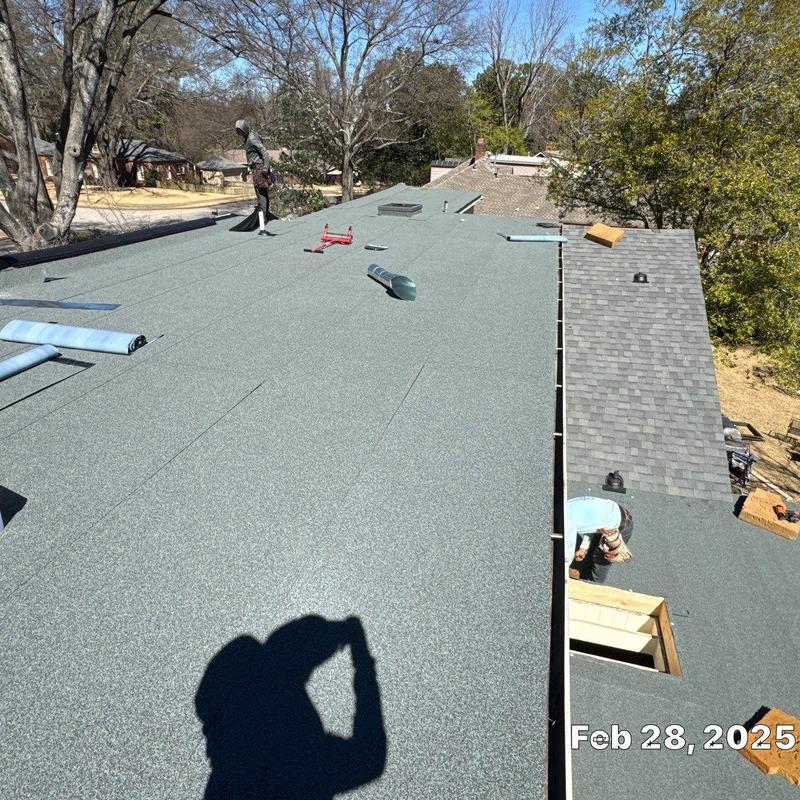 Modified bitumen flat roofing installation in East Memphis