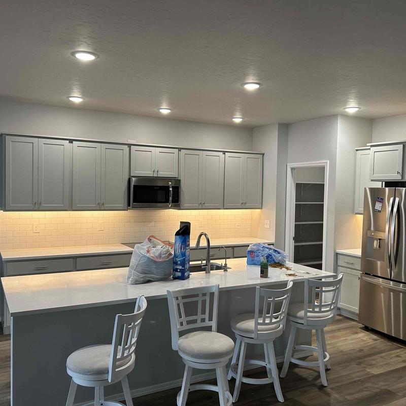 LED under cabinet lighting in modern kitchen