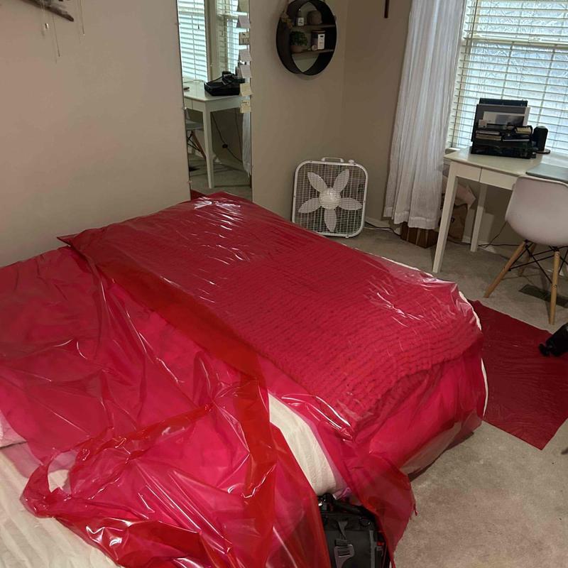 Plastic containment setup for indoor air quality control Plastic containment setup for indoor air quality control