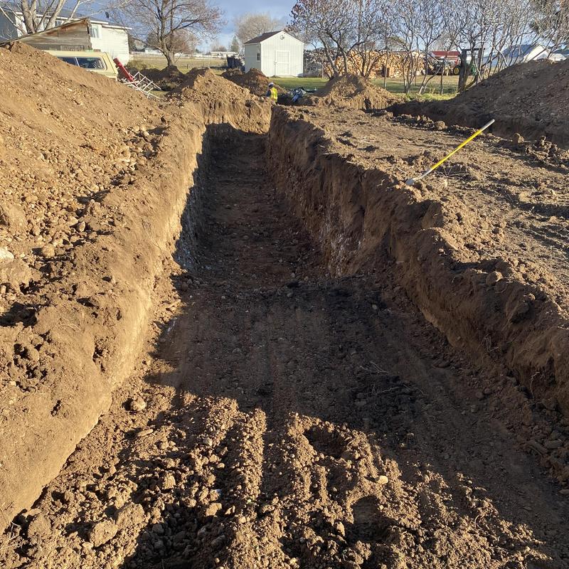 Septic drain field excavation for replacement job Septic drain field excavation for replacement job