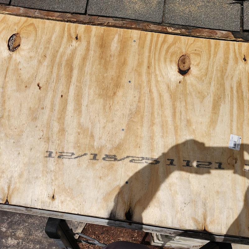 CDX half-inch plywood deck under shingles installation
