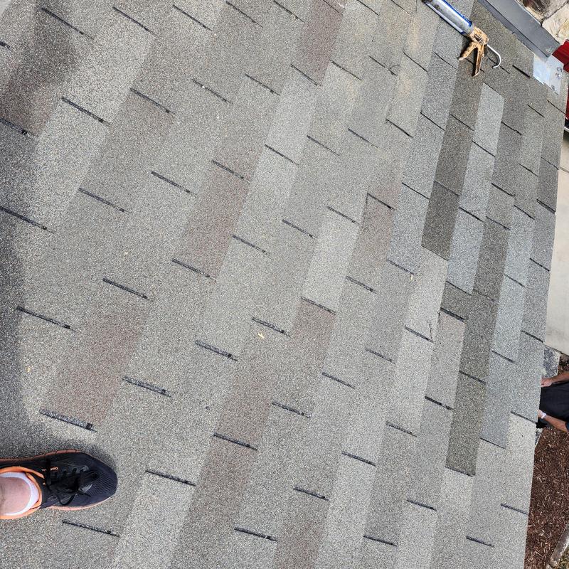 25-year GAF Weather Gray shingles on porch roof