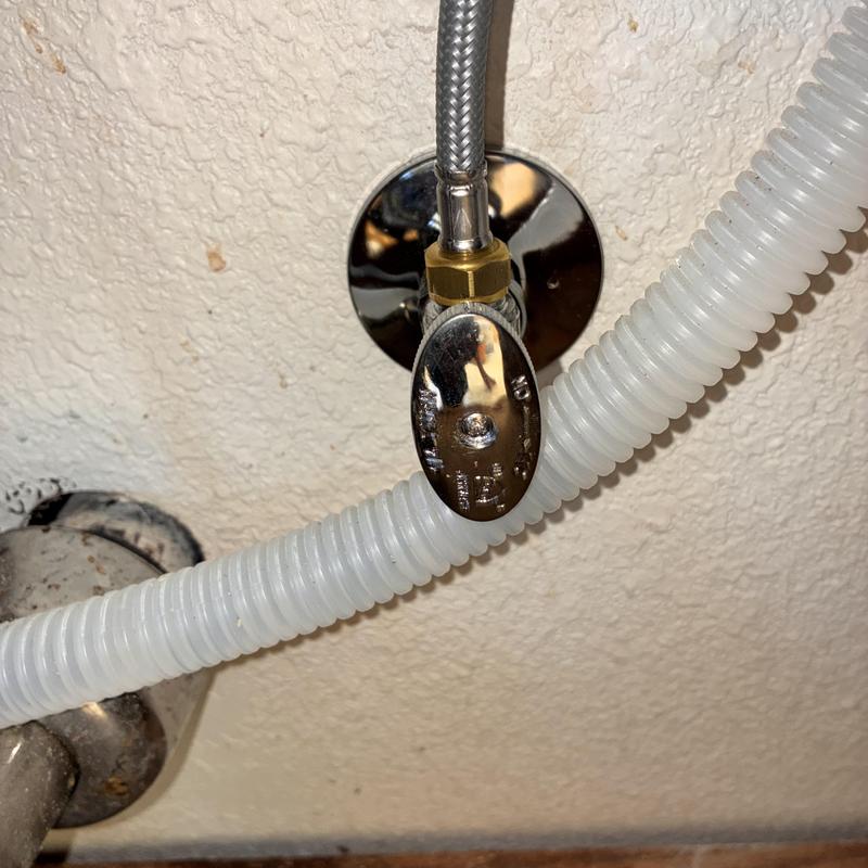 Kitchen sink single angle stop valve installation