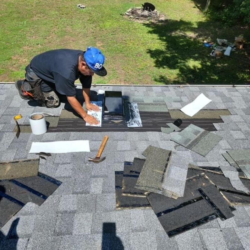 Dryer roof vent installation with shingle replacement