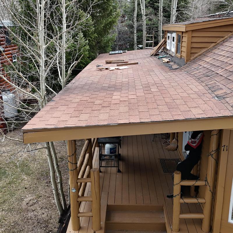 Asphalt shingle roof replacement with decking prep
