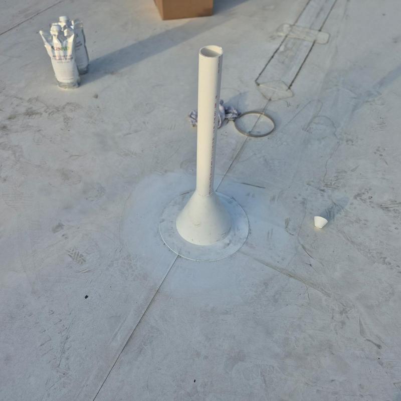 TPO roof pipe penetration flashing installation