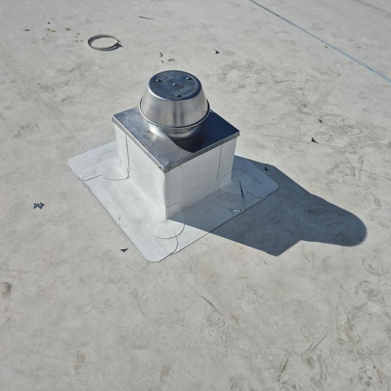 TPO pipe penetration flashing with metal vent cap