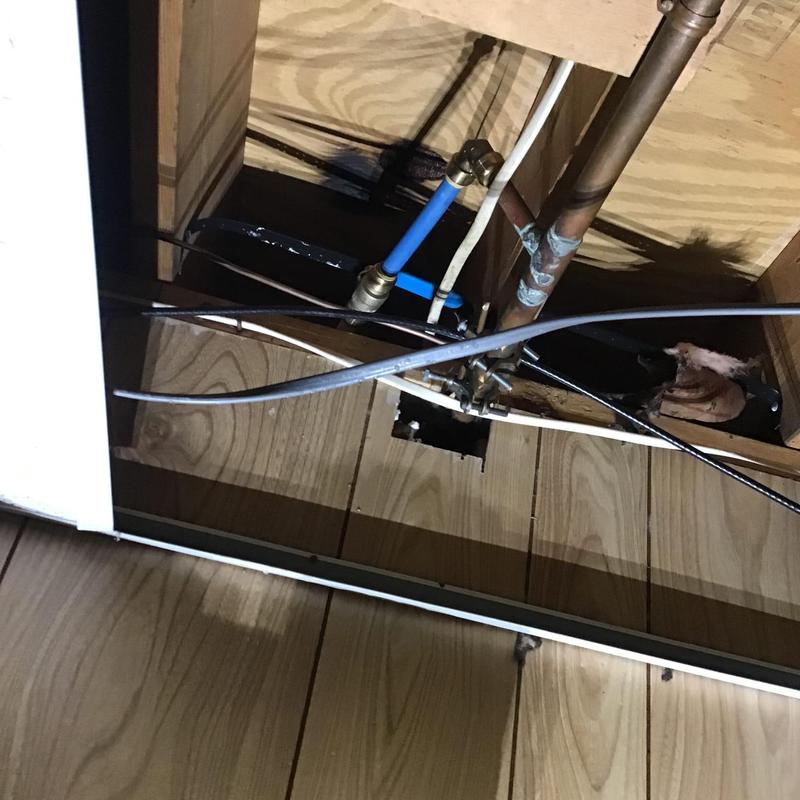 PEX piping replacement under floor with copper connections