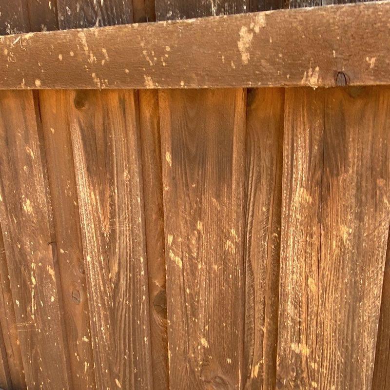 Wooden fence with hail damage spots, Plano TX Wooden fence with hail damage spots, Plano TX