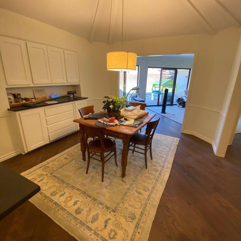 Hardwood flooring replacement in dining room area
