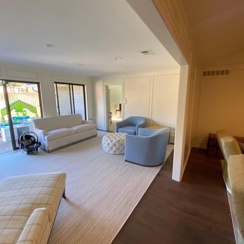 Hardwood flooring replacement in living room