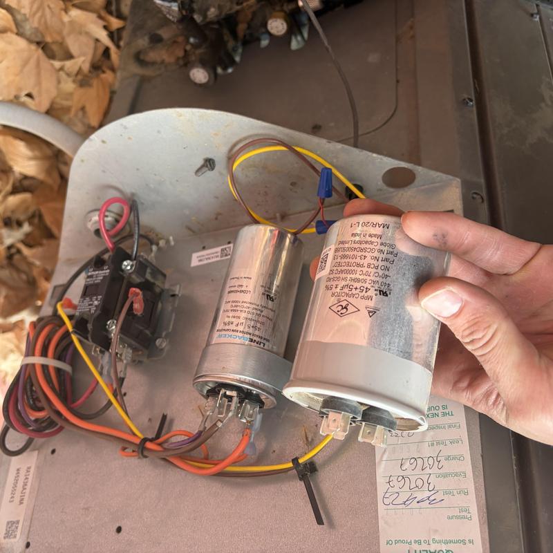 HVAC capacitor replacement on Goodman furnace system HVAC capacitor replacement on Goodman furnace system