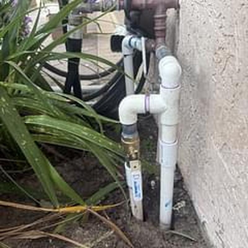 New water service line with valve and fittings
