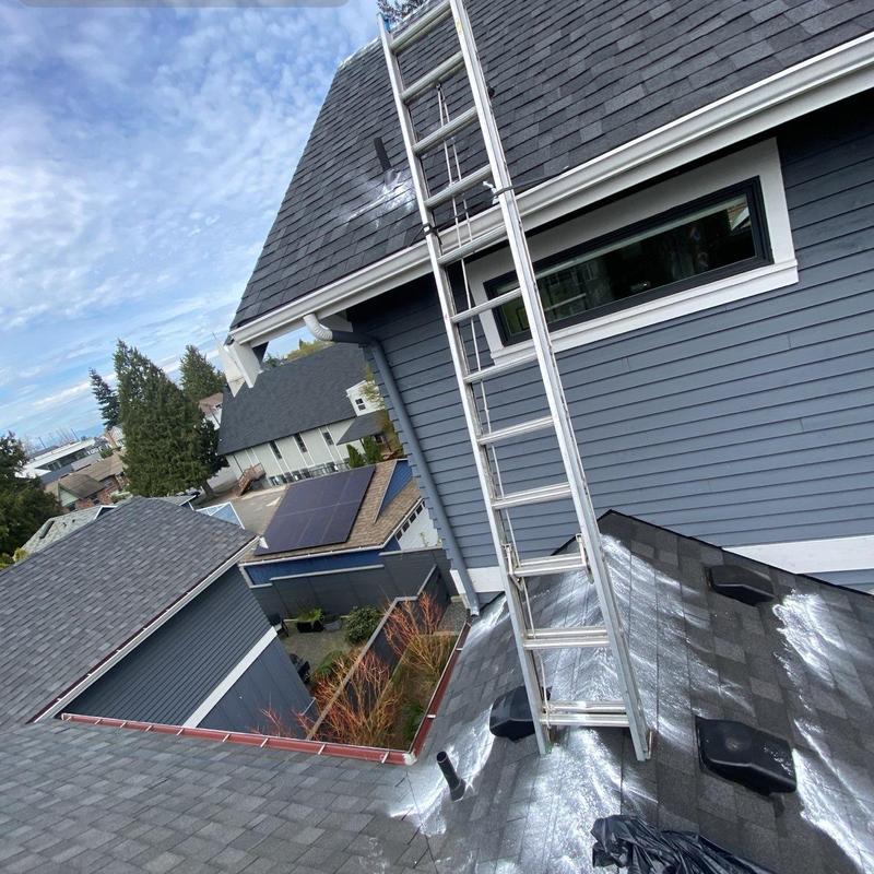 Shingles and nail sealing on residential roof