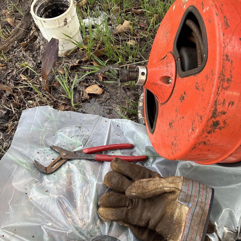 Sewer line drain cleaning machine and plumbing tools