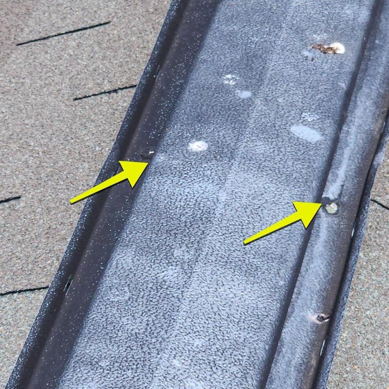 Metal roof panel with sealed screw heads in Simpsonville SC