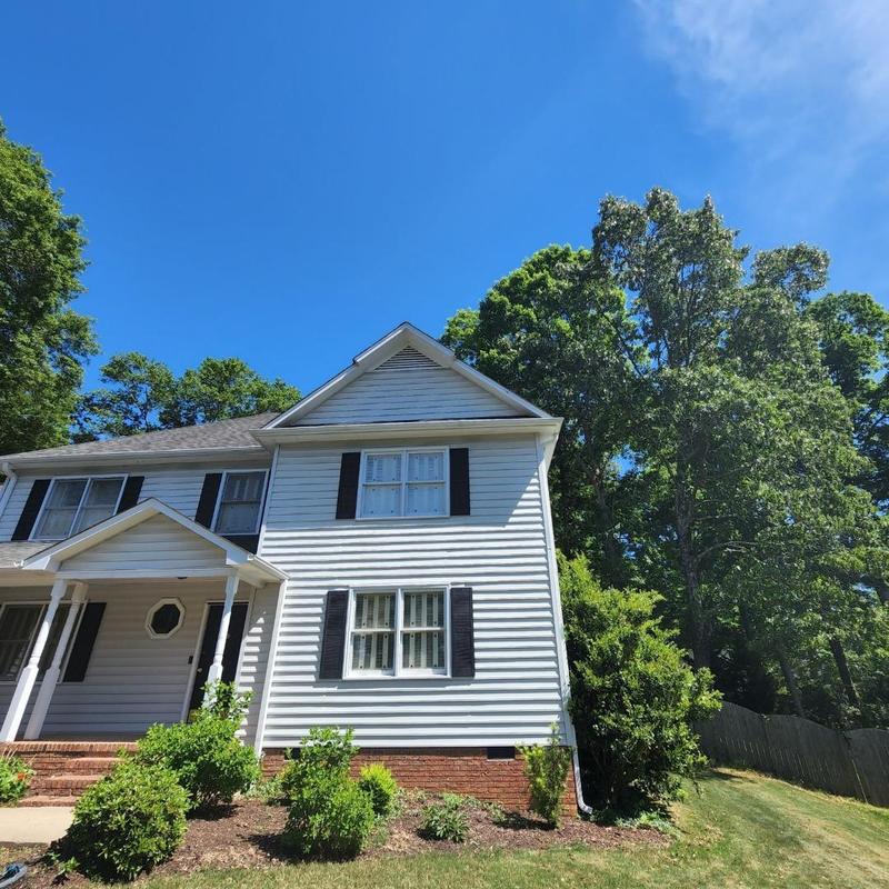 Roof soffit and storm damage inspection on house exterior